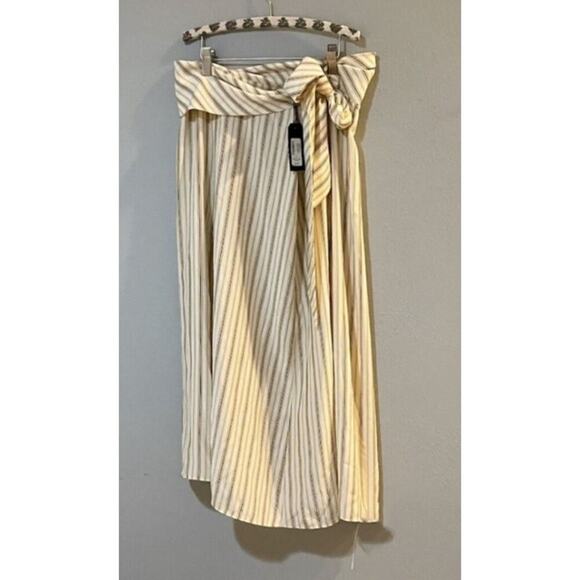 Rag & Bone Felix Stripe Silk Skirt Yellow size 12 - Picture 8 of 8
